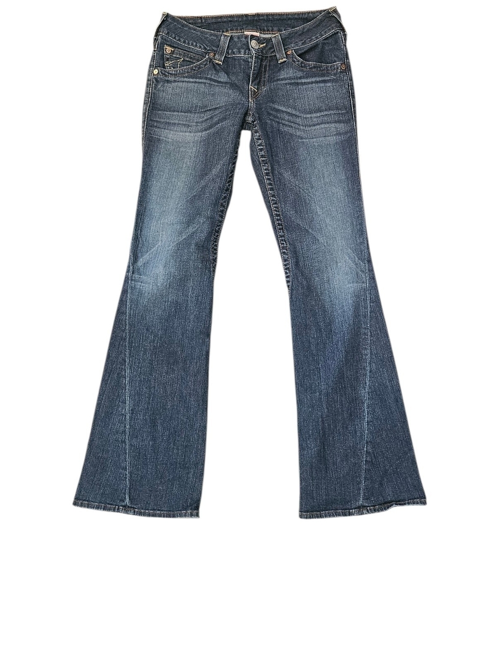 True Religion Twisted Flared Blue Denim Jeans Style WAK2075E4